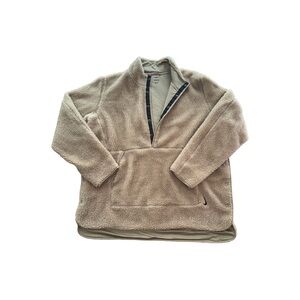 Men's Loose Fit Tan Sherpa Performance Pullover Jacket x Nike (yoga) (Size XL)